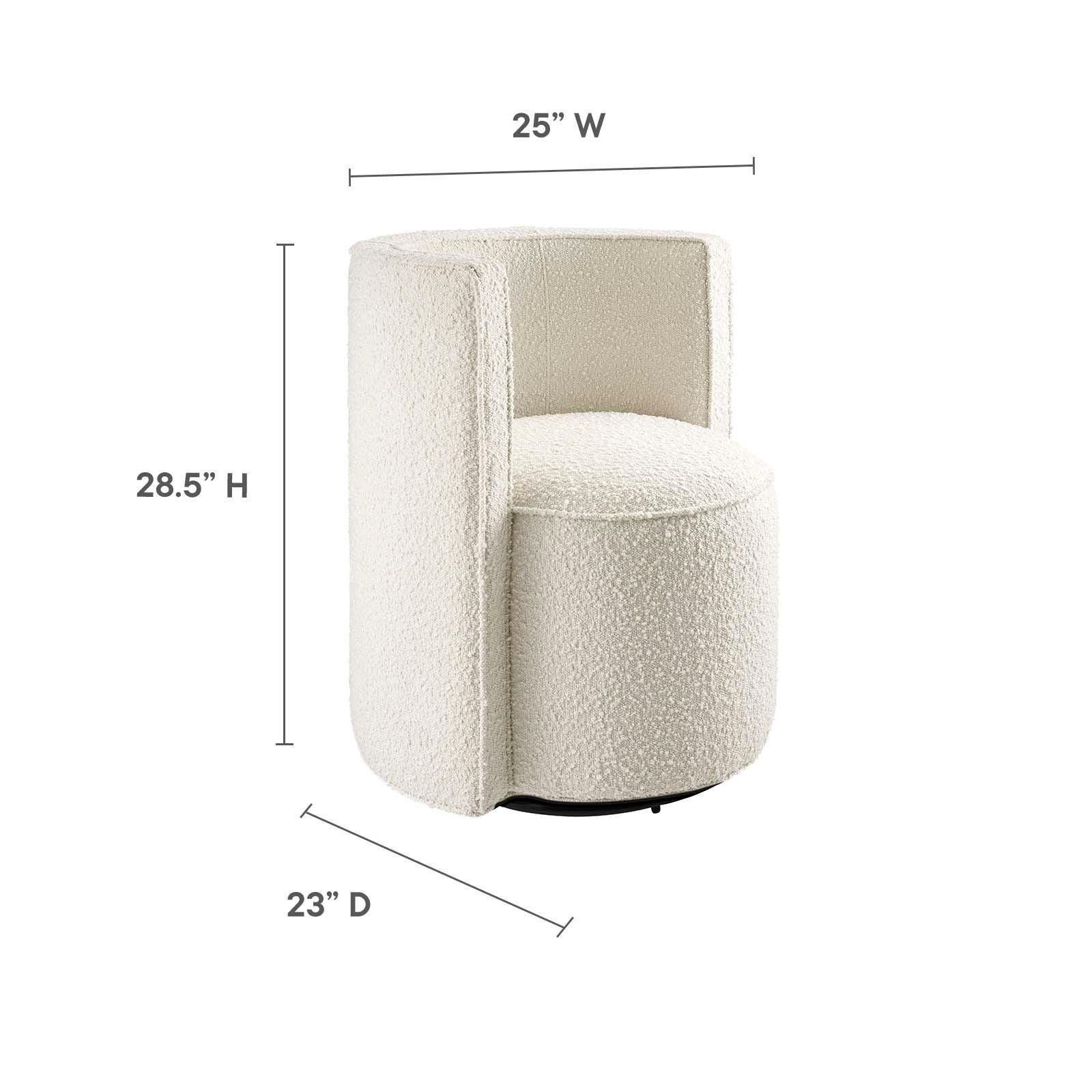 Modway Della Boucle Fabric Swivel Chair FredCo