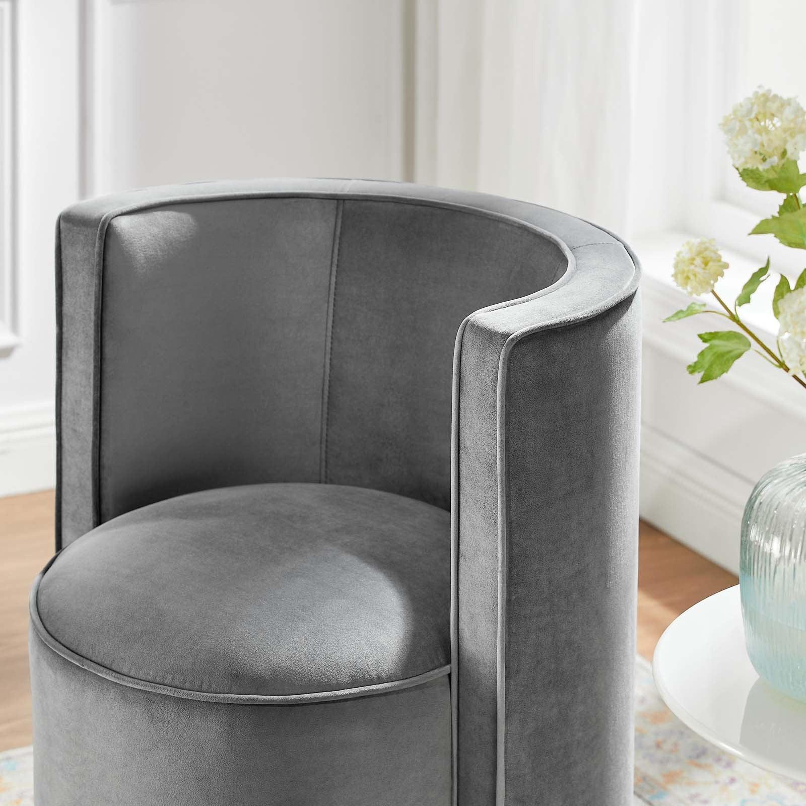 Modway Della Performance Velvet Fabric Swivel Chair FredCo