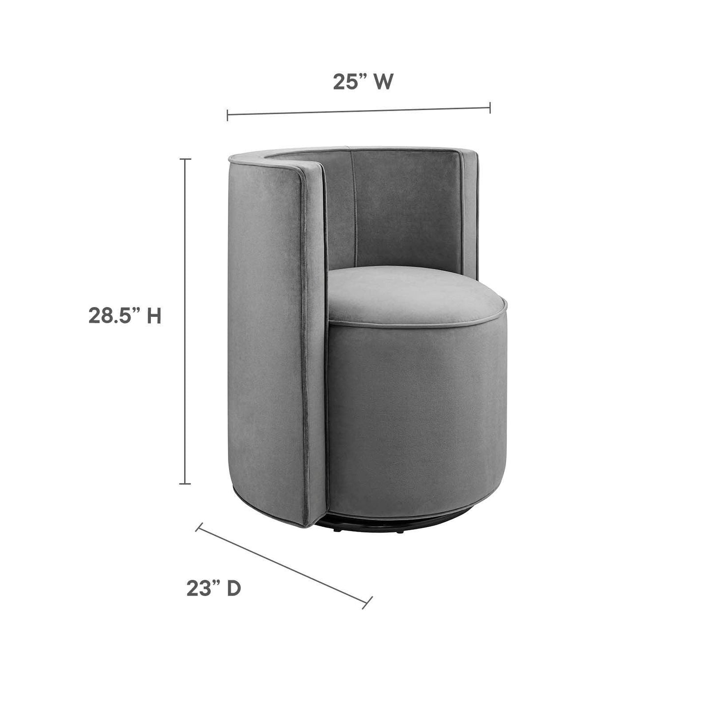 Modway Della Performance Velvet Fabric Swivel Chair FredCo