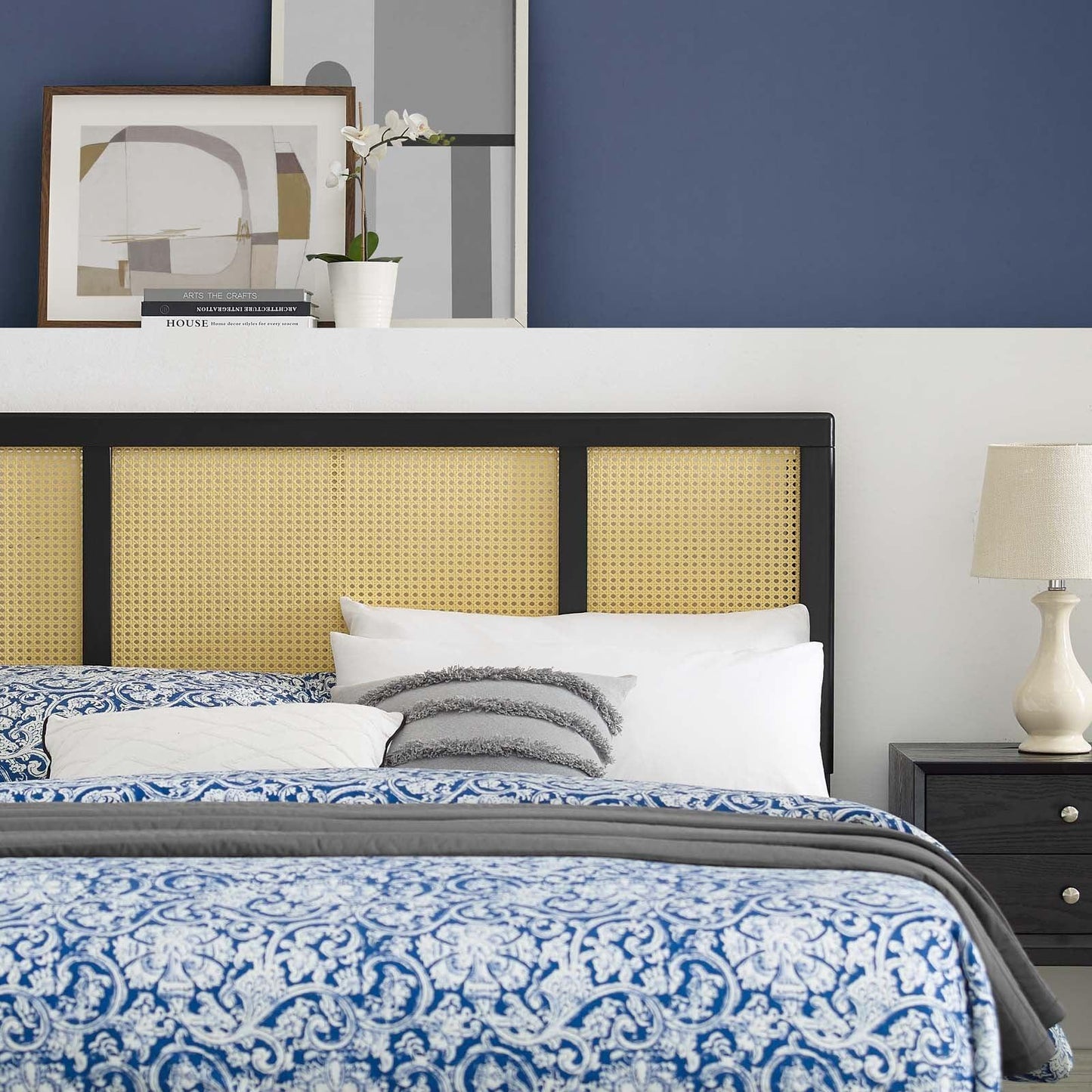 Modway Delmare Cane Queen Headboard FredCo