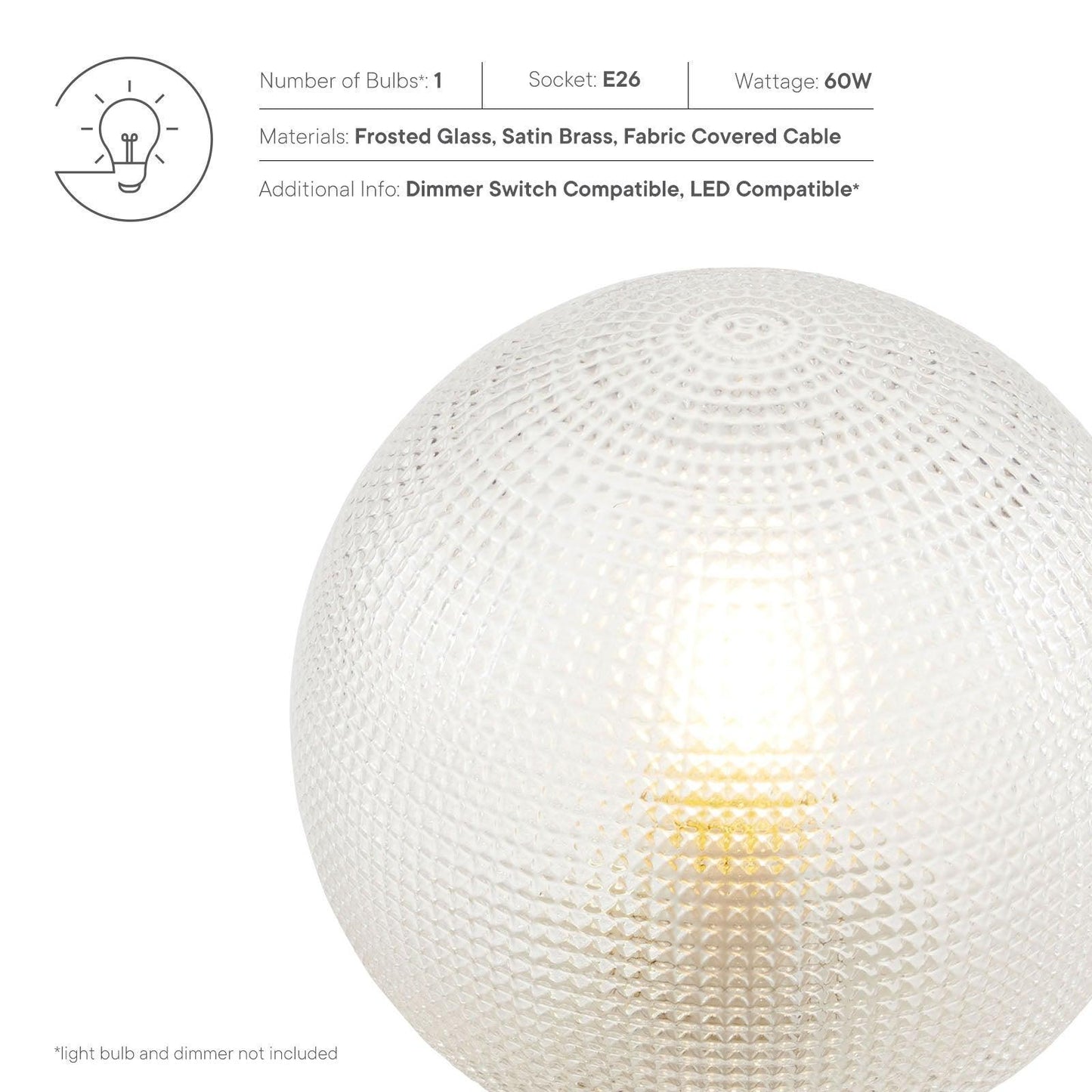 Modway Destiny Glass and Metal Table Lamp FredCo