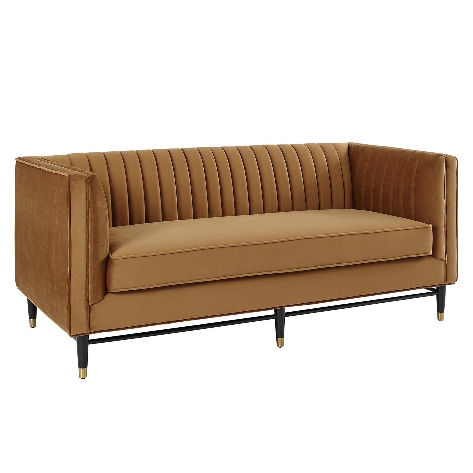 Modway Devote Channel Tufted Performance Velvet Loveseat FredCo