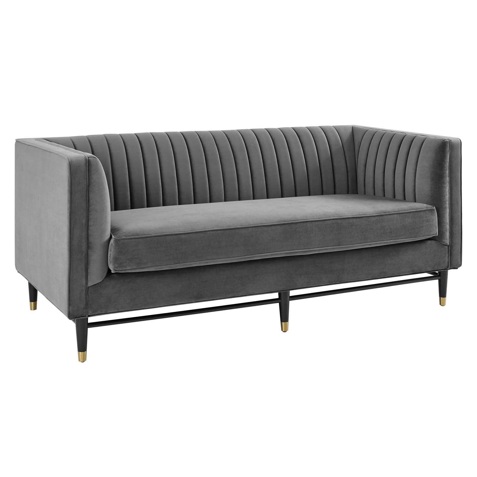 Modway Devote Channel Tufted Performance Velvet Loveseat FredCo