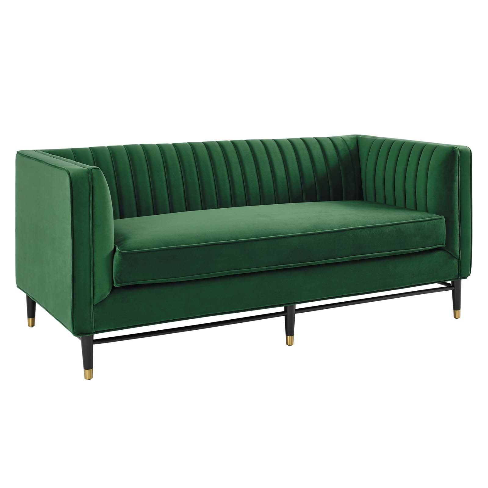 Modway Devote Channel Tufted Performance Velvet Loveseat FredCo