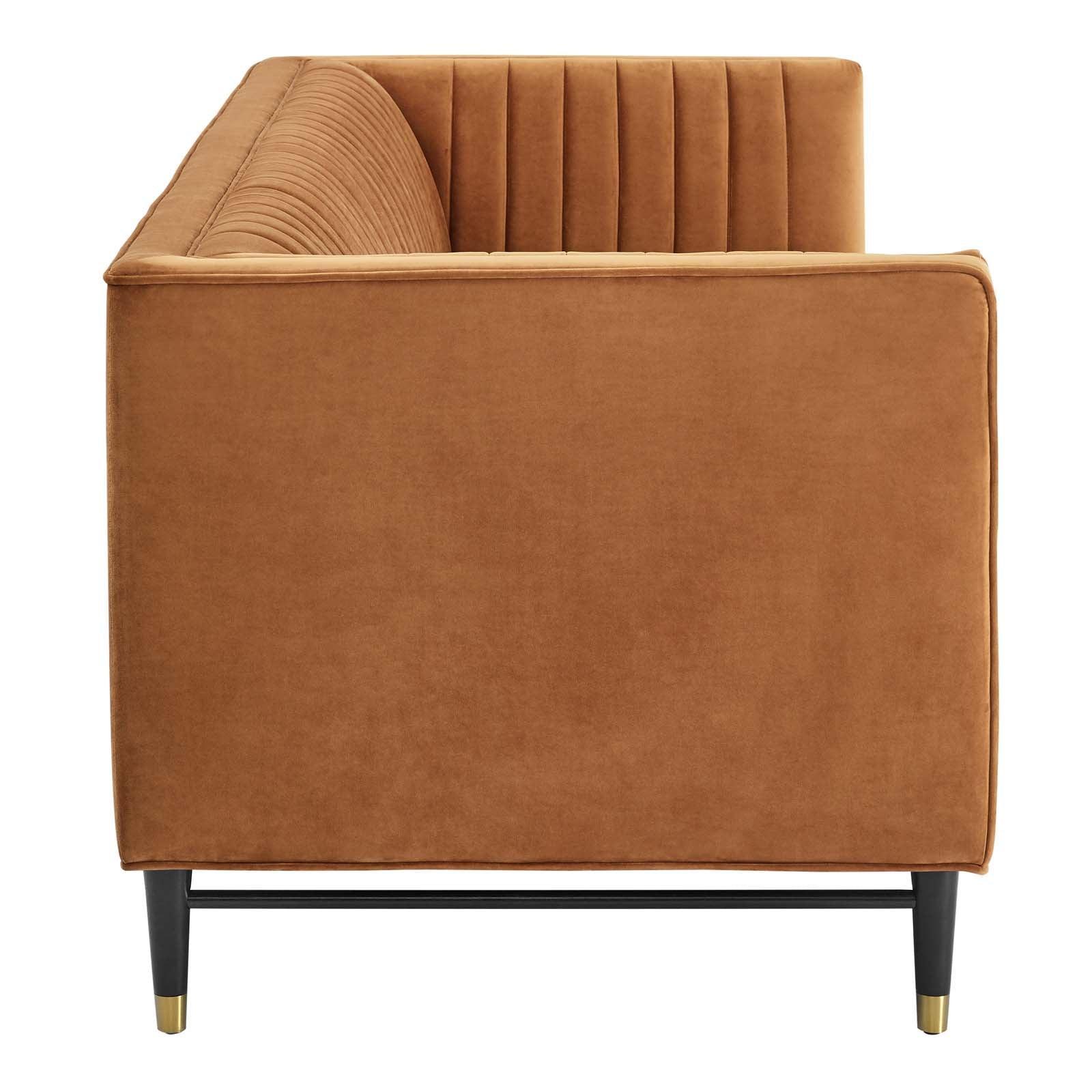 Modway Devote Channel Tufted Performance Velvet Sofa FredCo