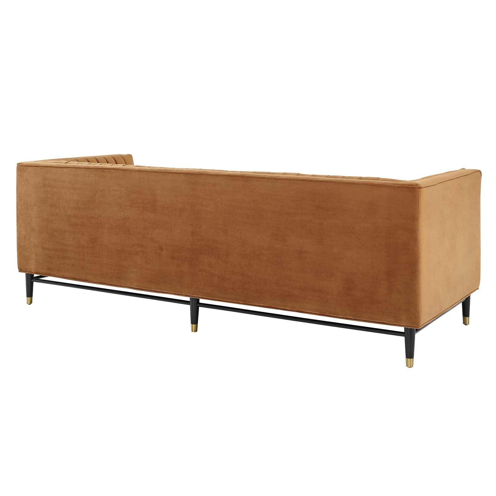 Modway Devote Channel Tufted Performance Velvet Sofa FredCo