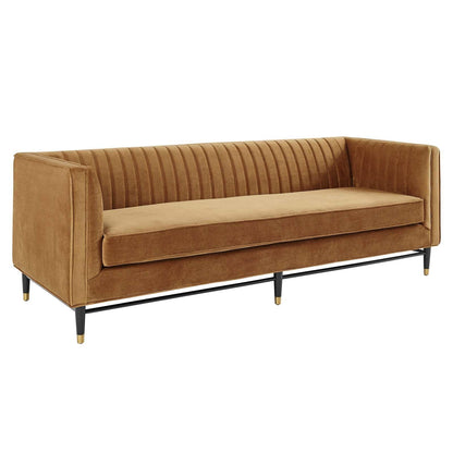 Modway Devote Channel Tufted Performance Velvet Sofa FredCo