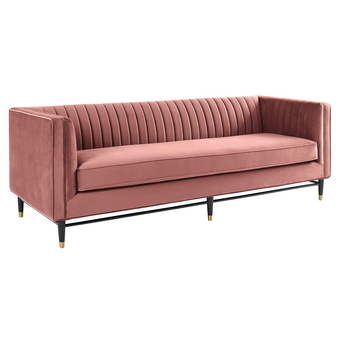 Modway Devote Channel Tufted Performance Velvet Sofa FredCo