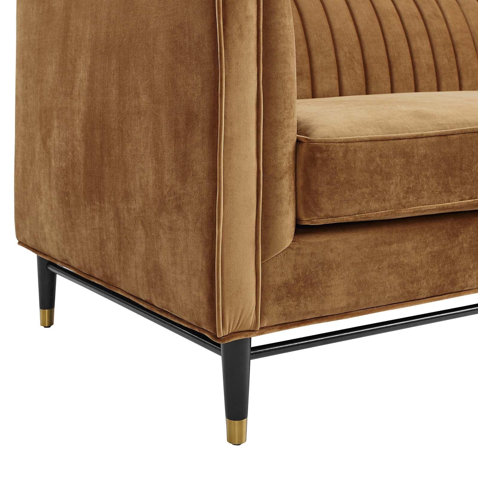 Modway Devote Channel Tufted Performance Velvet Sofa FredCo