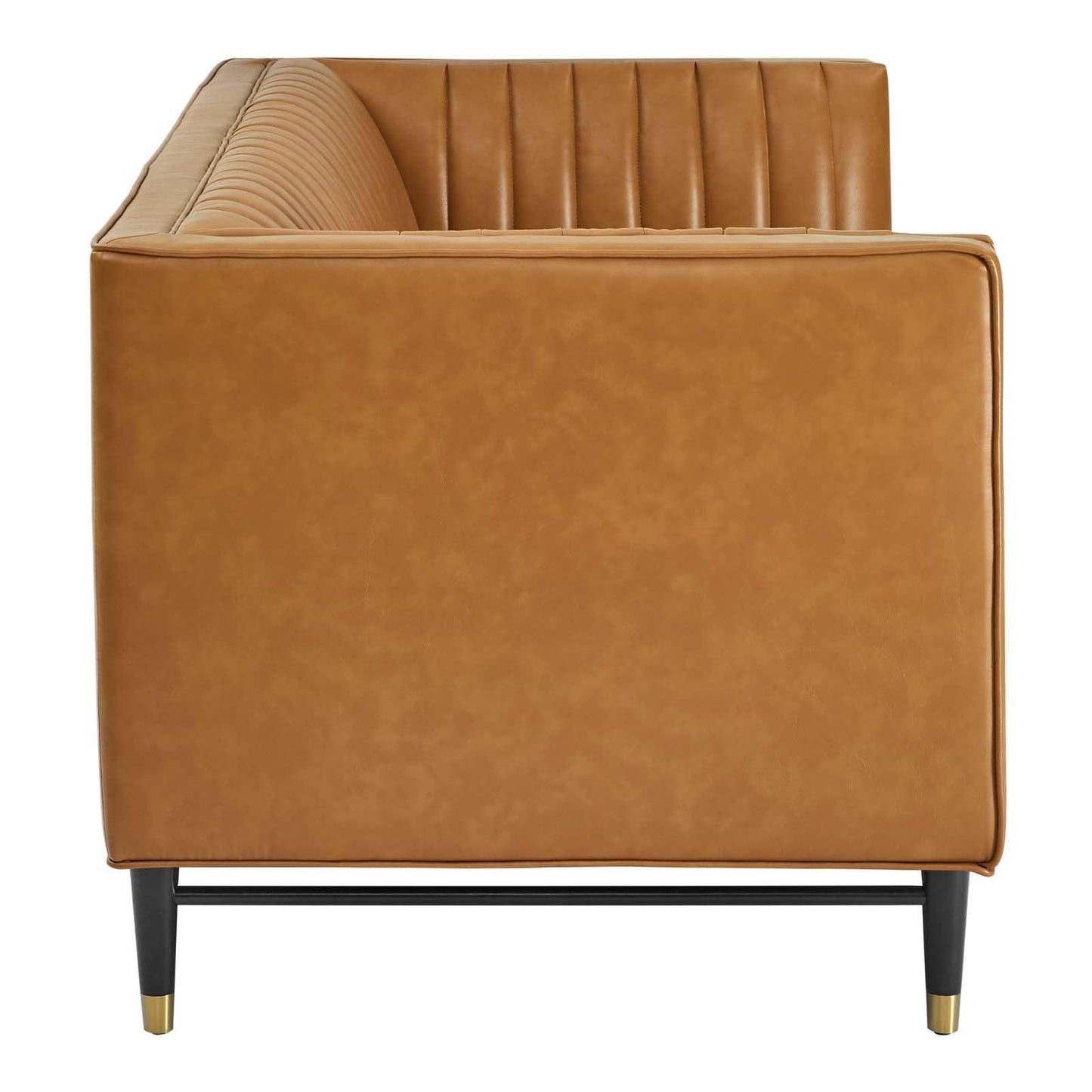 Modway Devote Channel Tufted Vegan Leather Loveseat FredCo
