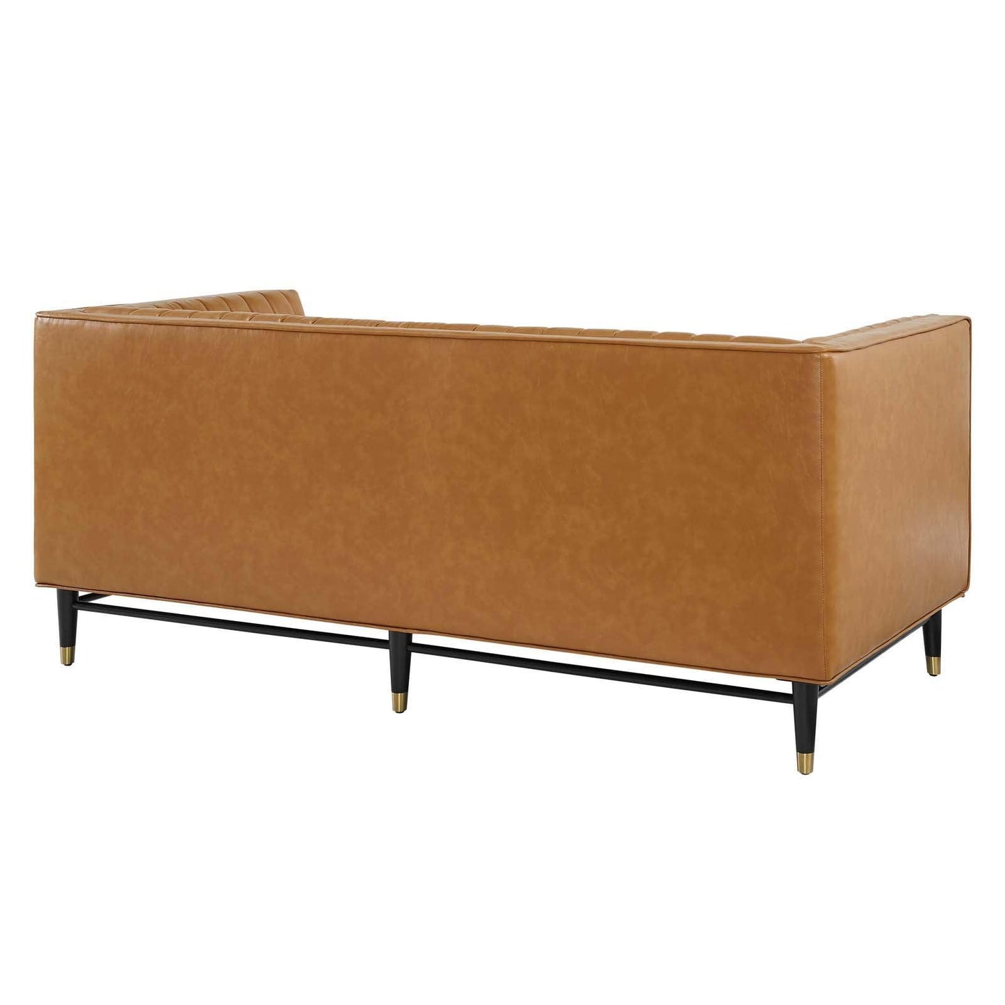 Modway Devote Channel Tufted Vegan Leather Loveseat FredCo