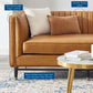 Modway Devote Channel Tufted Vegan Leather Loveseat FredCo