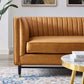 Modway Devote Channel Tufted Vegan Leather Loveseat FredCo