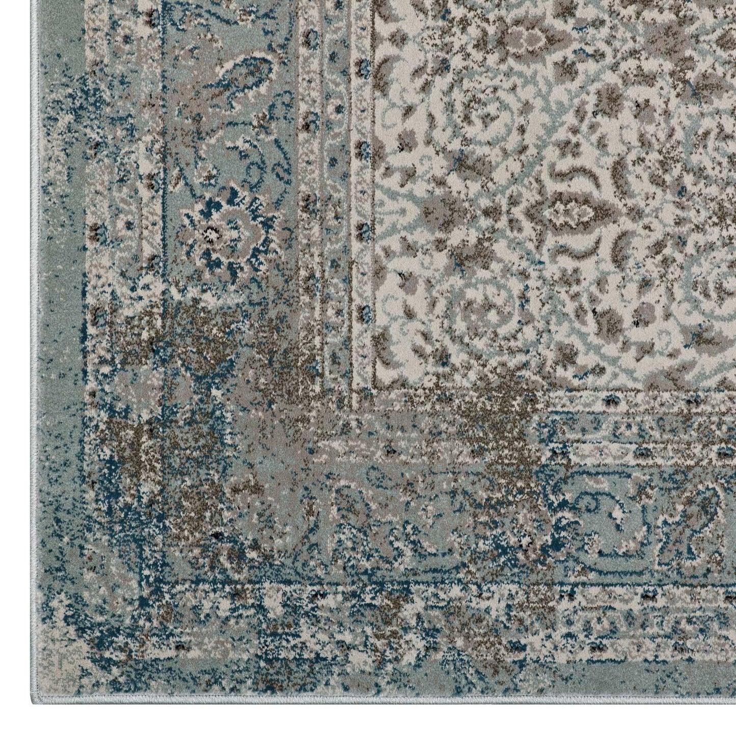 Modway Dilys Distressed Vintage Floral Lattice Area Rug FredCo