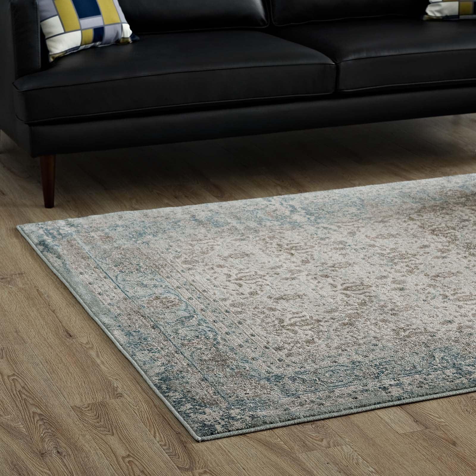 Modway Dilys Distressed Vintage Floral Lattice Area Rug FredCo