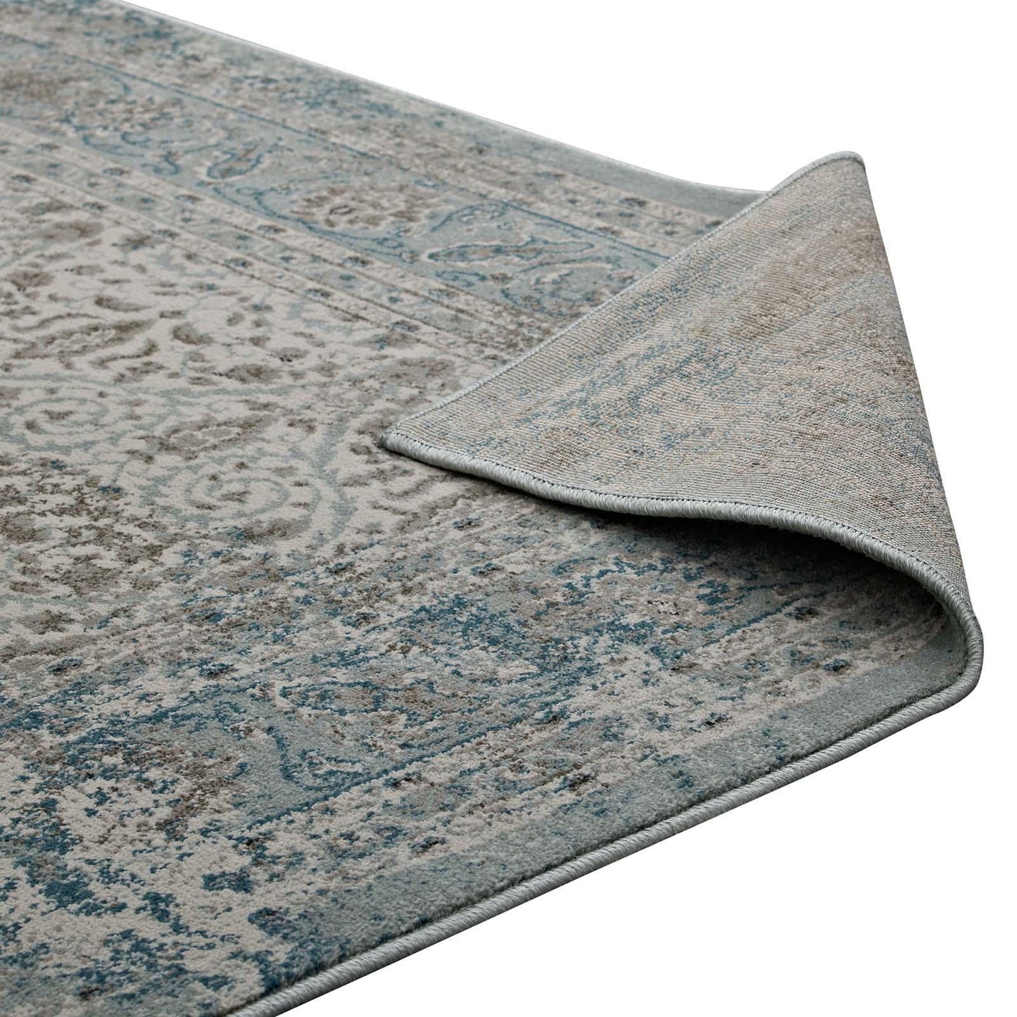 Modway Dilys Distressed Vintage Floral Lattice Area Rug FredCo
