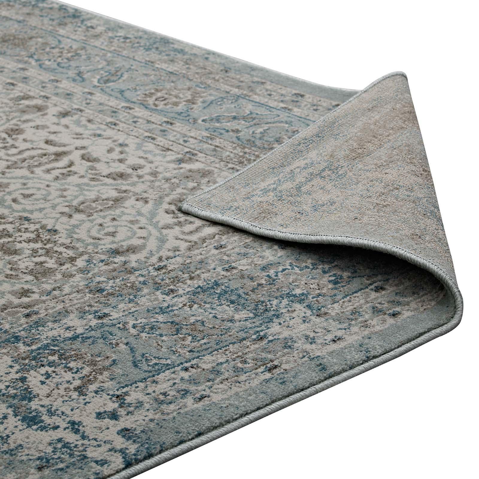 Modway Dilys Distressed Vintage Floral Lattice Area Rug FredCo