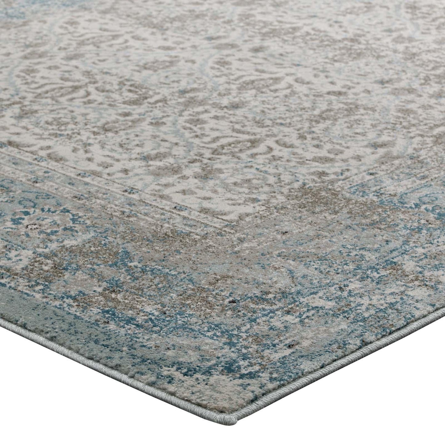 Modway Dilys Distressed Vintage Floral Lattice Area Rug FredCo