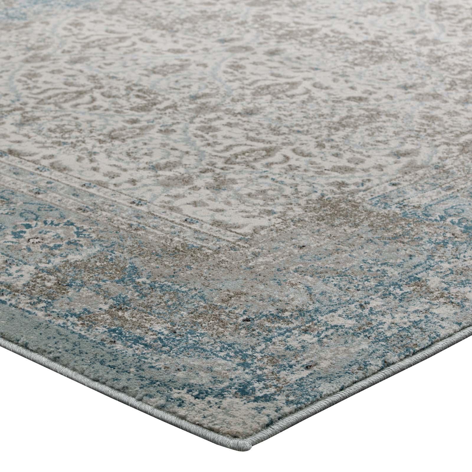 Modway Dilys Distressed Vintage Floral Lattice Area Rug FredCo