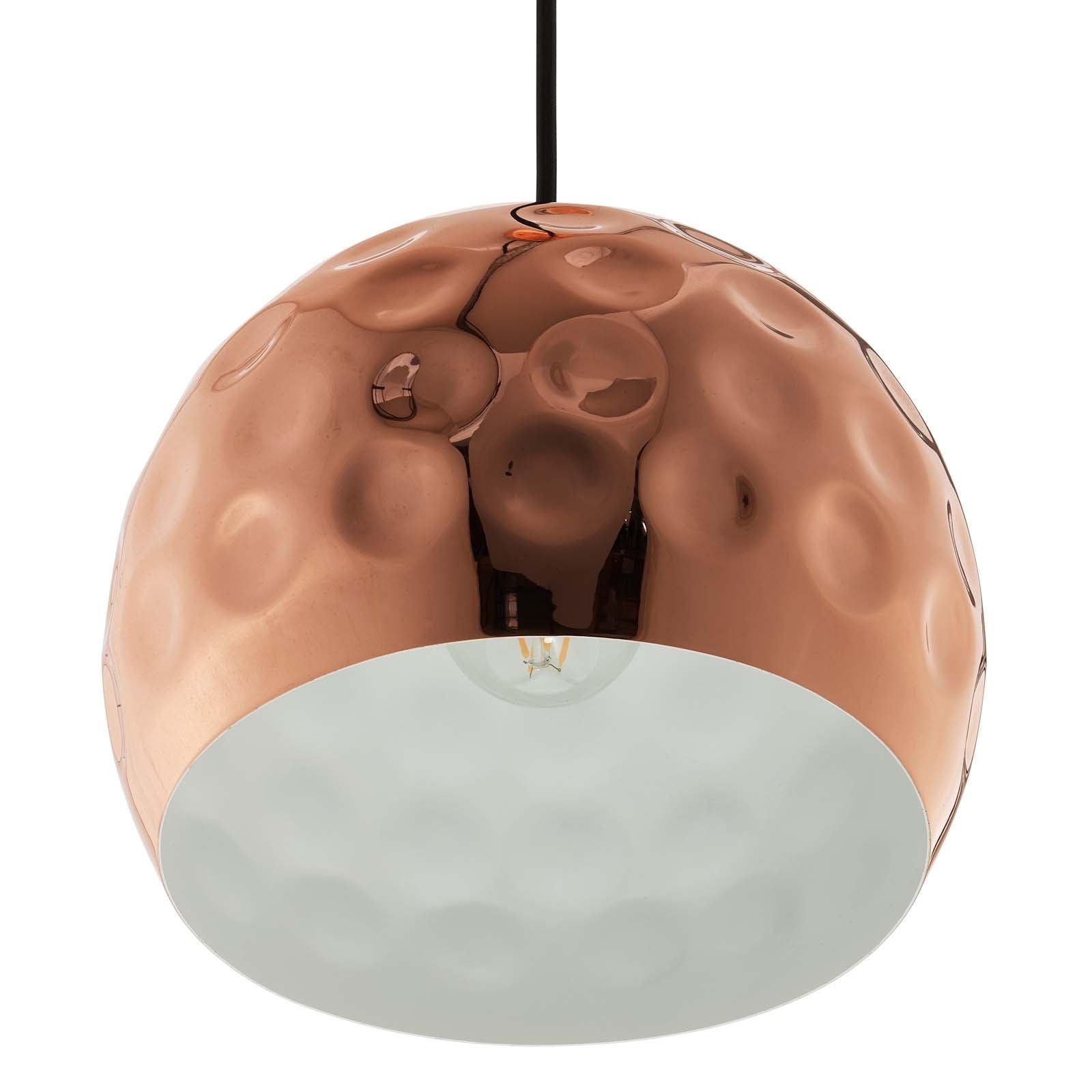 Modway Dimple 10" Half-Sphere Rose Gold Pendant Light FredCo
