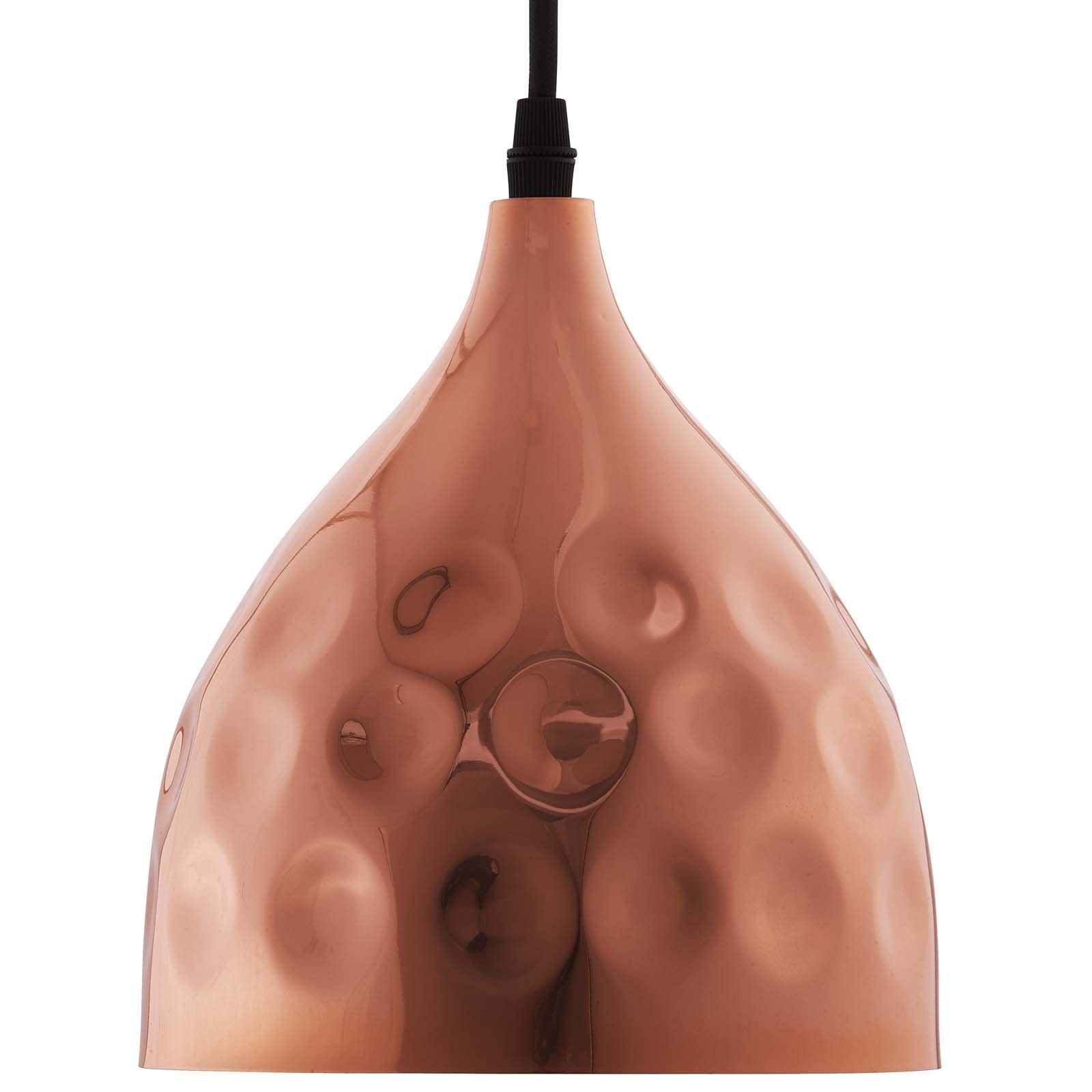 Modway Dimple 6.5" Bell-Shaped Rose Gold Pendant Light FredCo