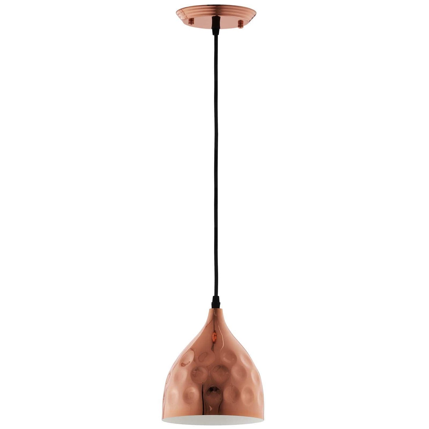 Modway Dimple 6.5" Bell-Shaped Rose Gold Pendant Light FredCo