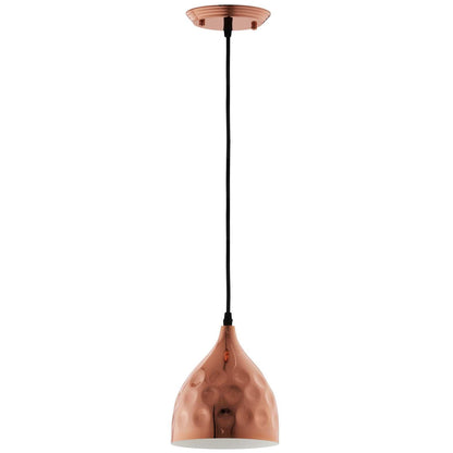Modway Dimple 6.5" Bell-Shaped Rose Gold Pendant Light FredCo