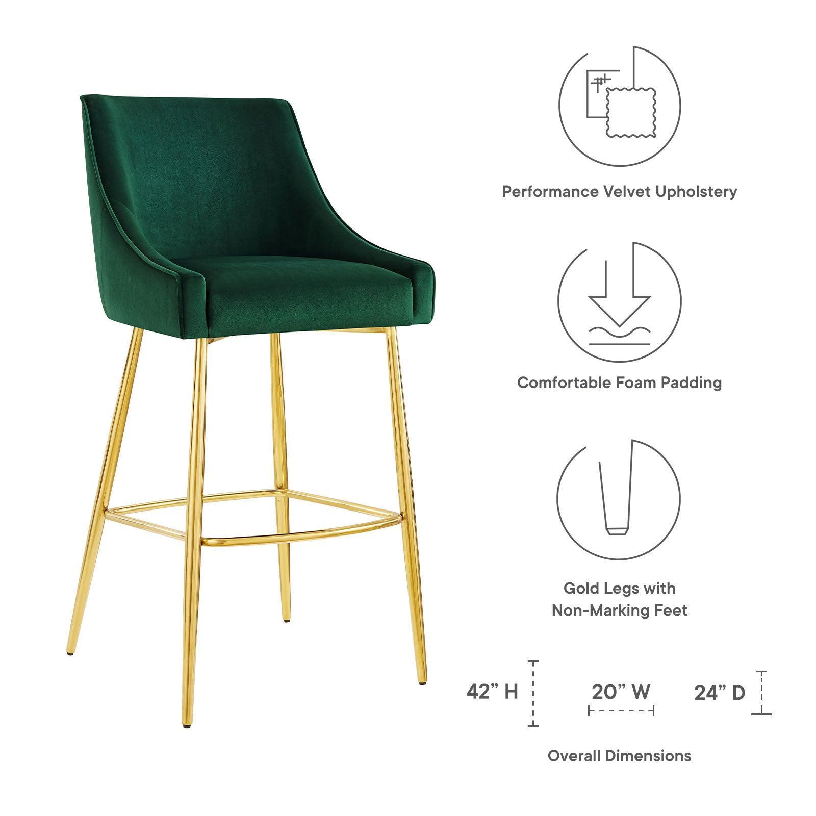 Modway Discern Performance Velvet Bar Stool FredCo