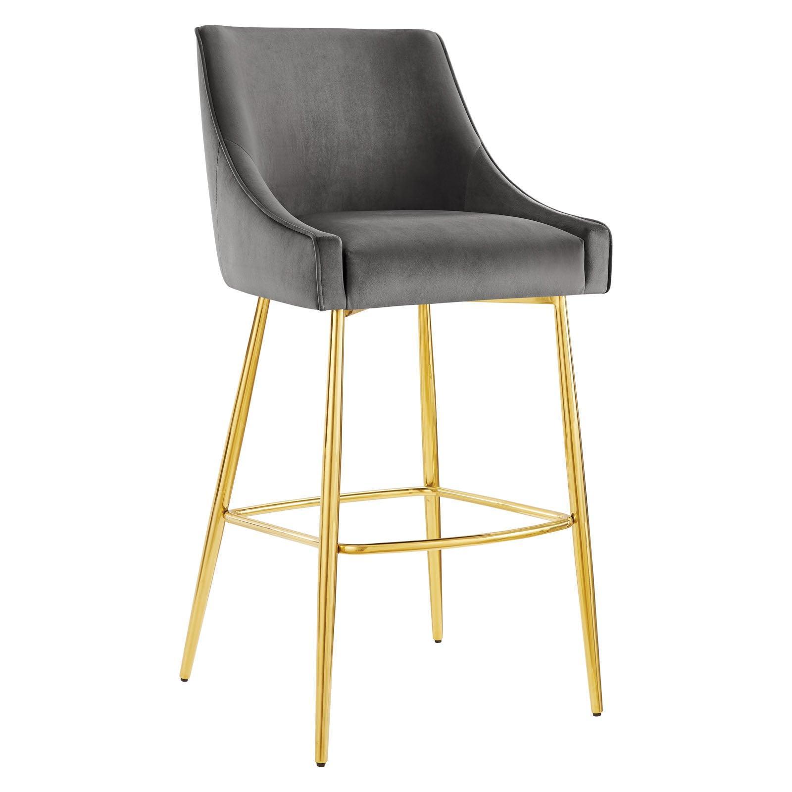 Modway Discern Performance Velvet Bar Stool FredCo