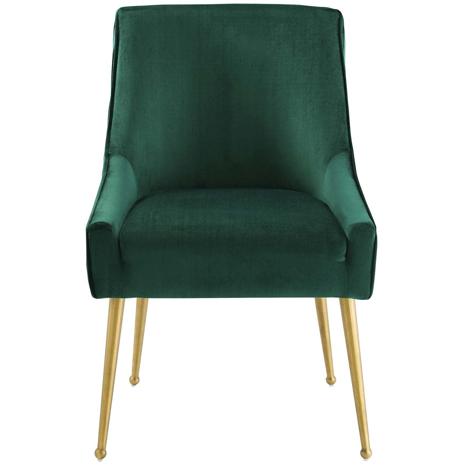 Modway Discern Pleated Back Upholstered Performance Velvet Dining Chair FredCo