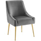 Modway Discern Pleated Back Upholstered Performance Velvet Dining Chair FredCo