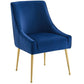 Modway Discern Pleated Back Upholstered Performance Velvet Dining Chair FredCo