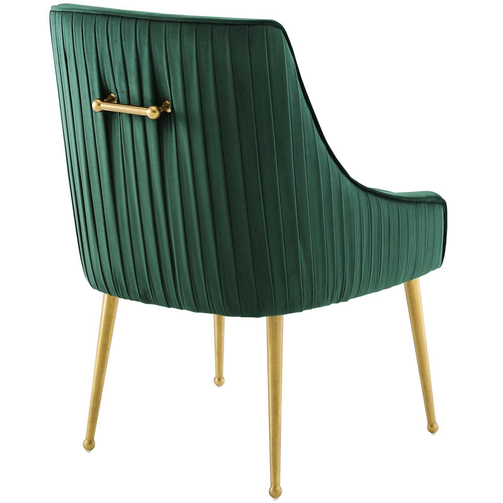 Modway Discern Pleated Back Upholstered Performance Velvet Dining Chair Set of 2 FredCo