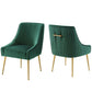 Modway Discern Pleated Back Upholstered Performance Velvet Dining Chair Set of 2 FredCo