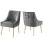 Modway Discern Pleated Back Upholstered Performance Velvet Dining Chair Set of 2 FredCo