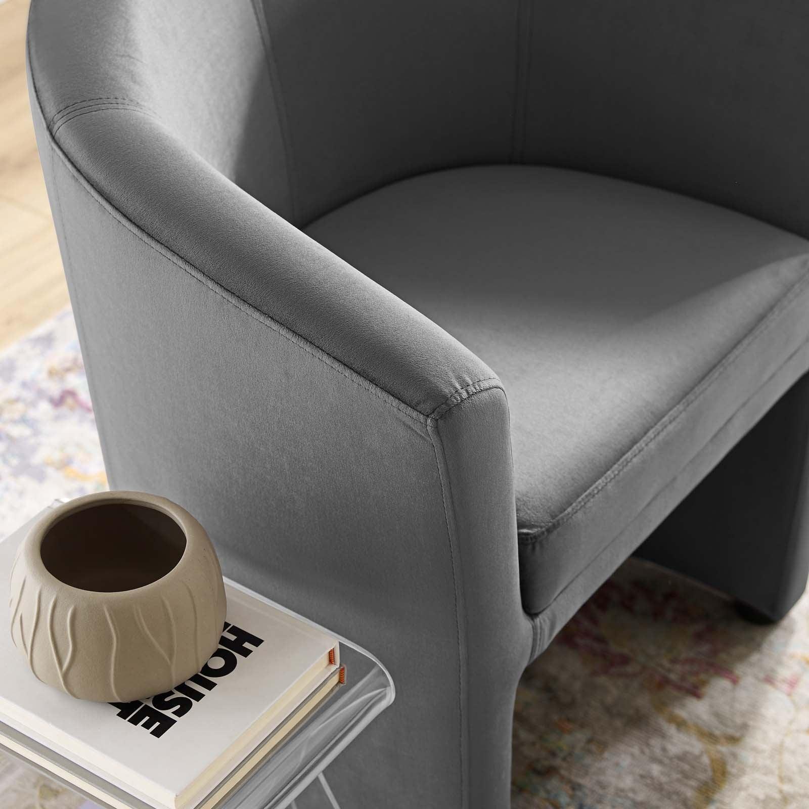 Modway Divulge Performance Velvet Arm Chair and Ottoman Set FredCo