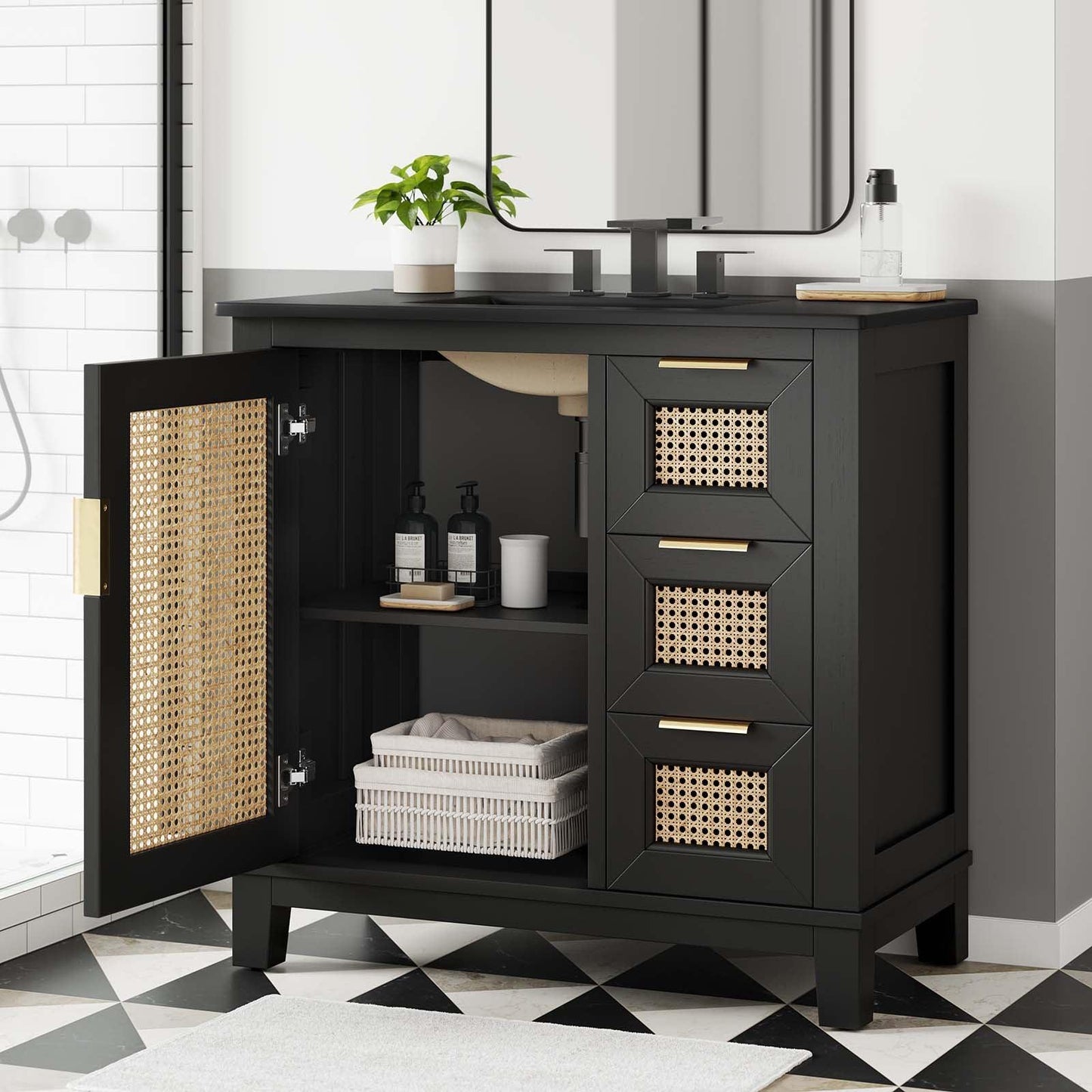Modway Dixie 36” Solid Wood Bathroom Vanity Cabinet, EEI-6726 FredCo