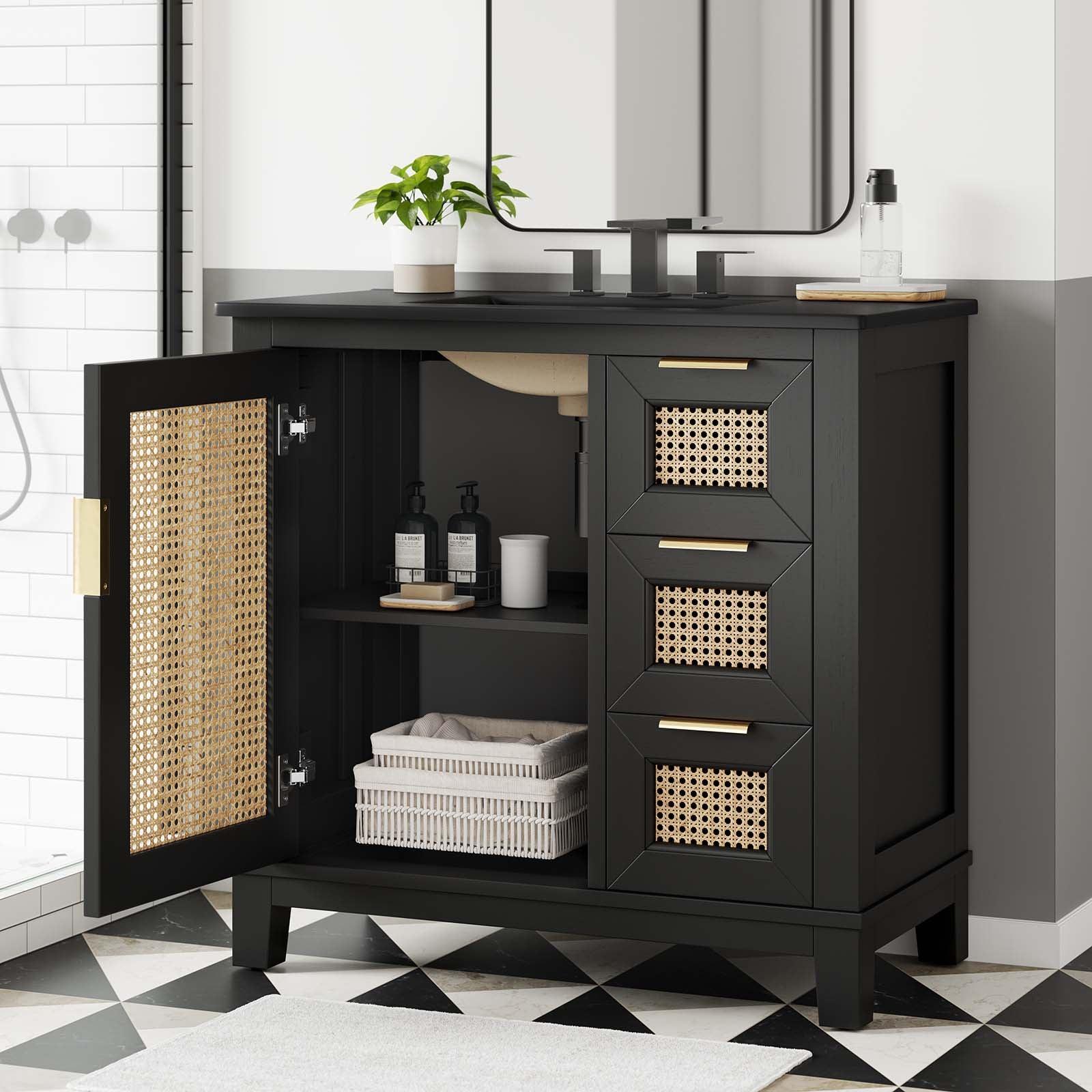 Modway Dixie 36” Solid Wood Bathroom Vanity Cabinet, EEI-6726 FredCo