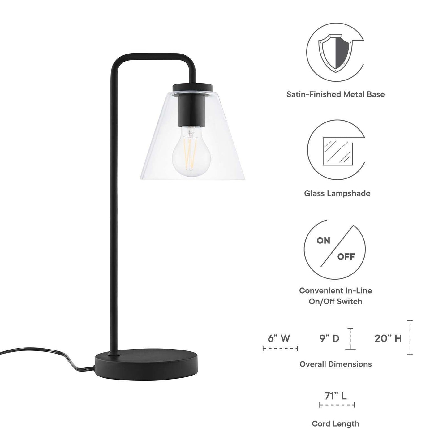 Modway Element Glass Table Lamp FredCo