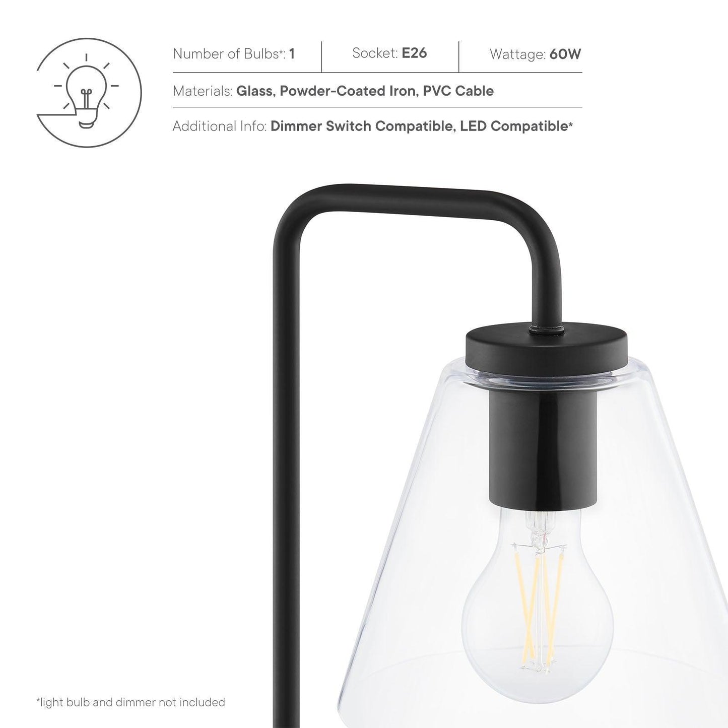 Modway Element Glass Table Lamp FredCo