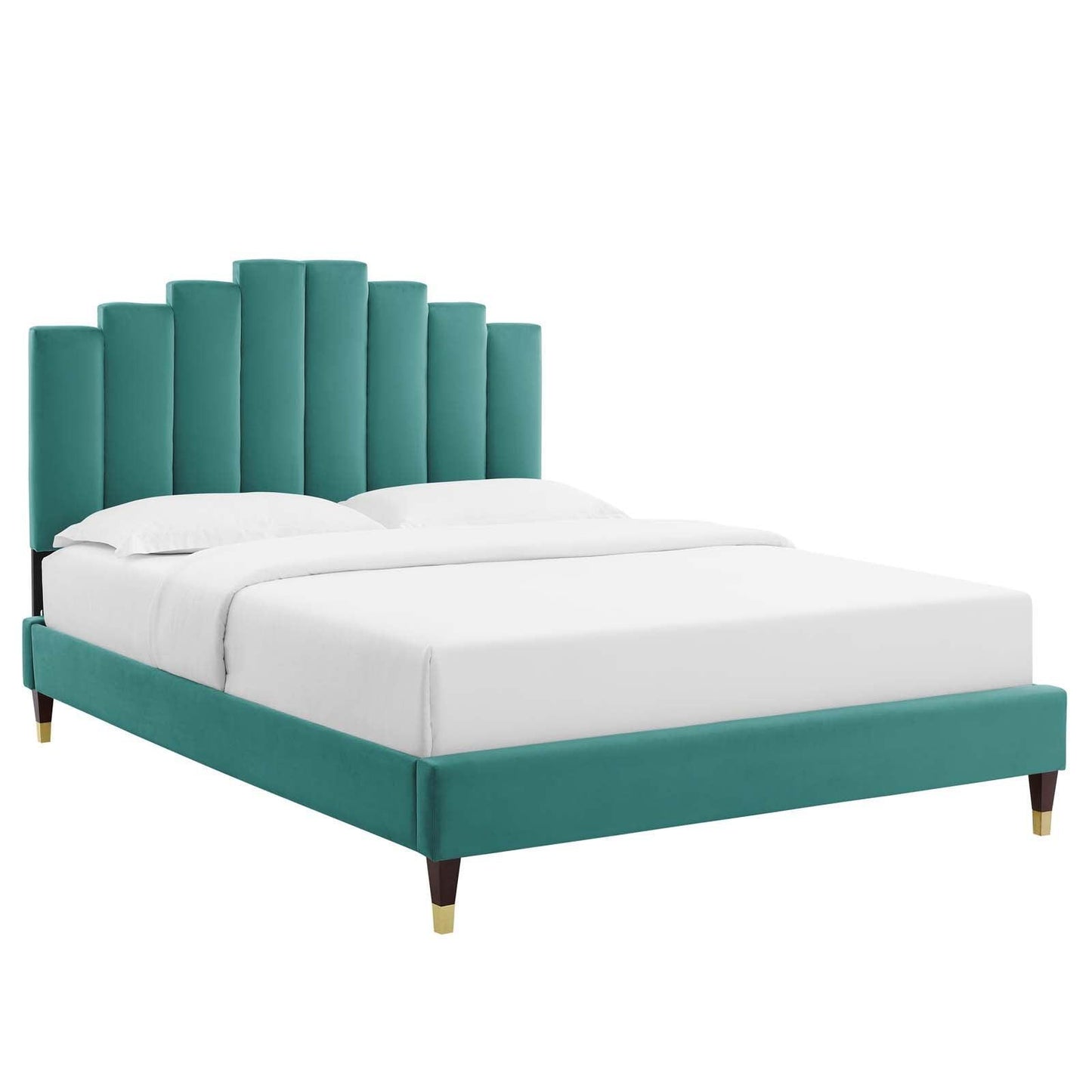 Modway Elise King Performance Velvet Platform Bed FredCo