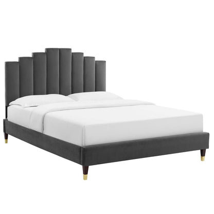 Modway Elise King Performance Velvet Platform Bed FredCo