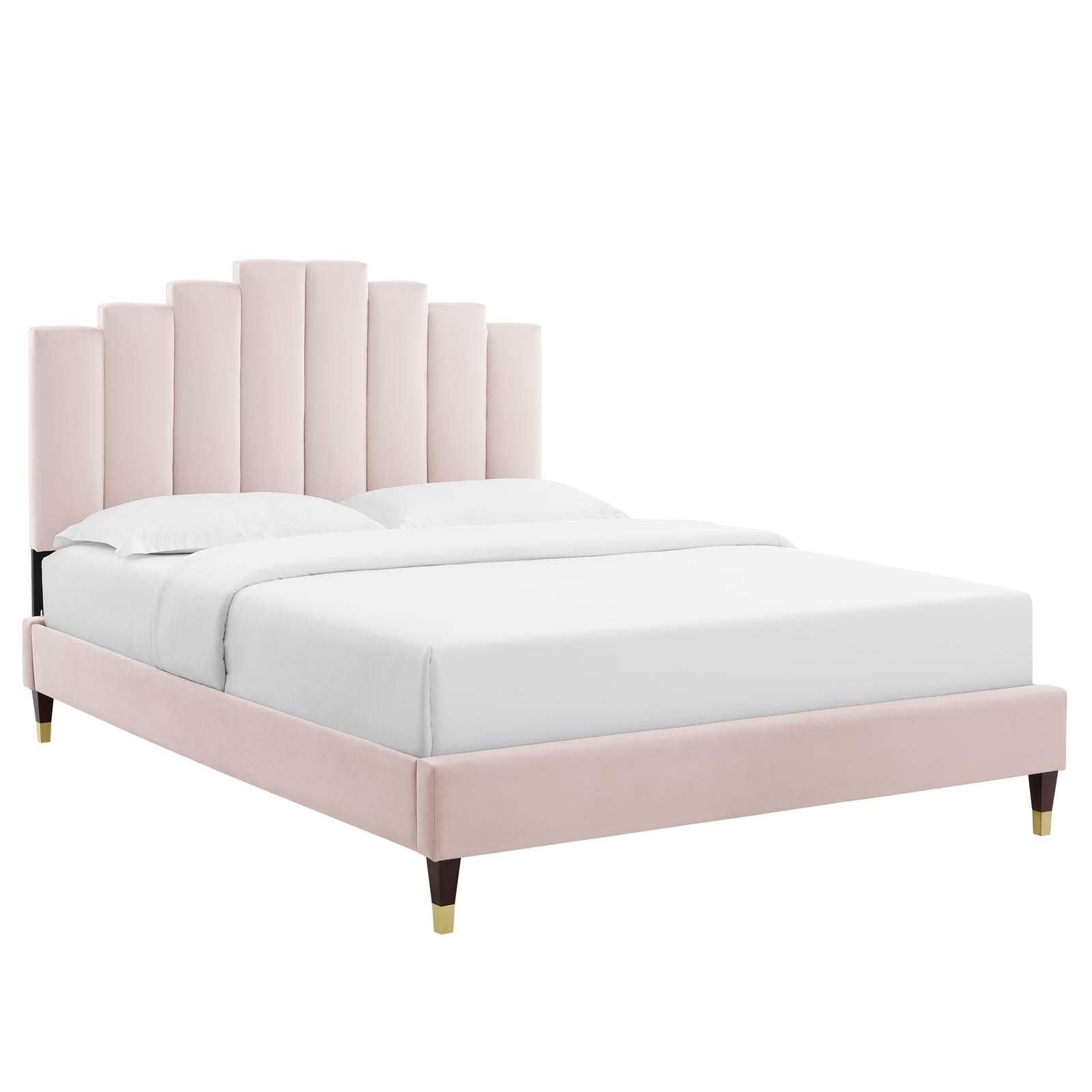 Modway Elise King Performance Velvet Platform Bed FredCo