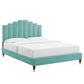 Modway Elise King Performance Velvet Platform Bed FredCo