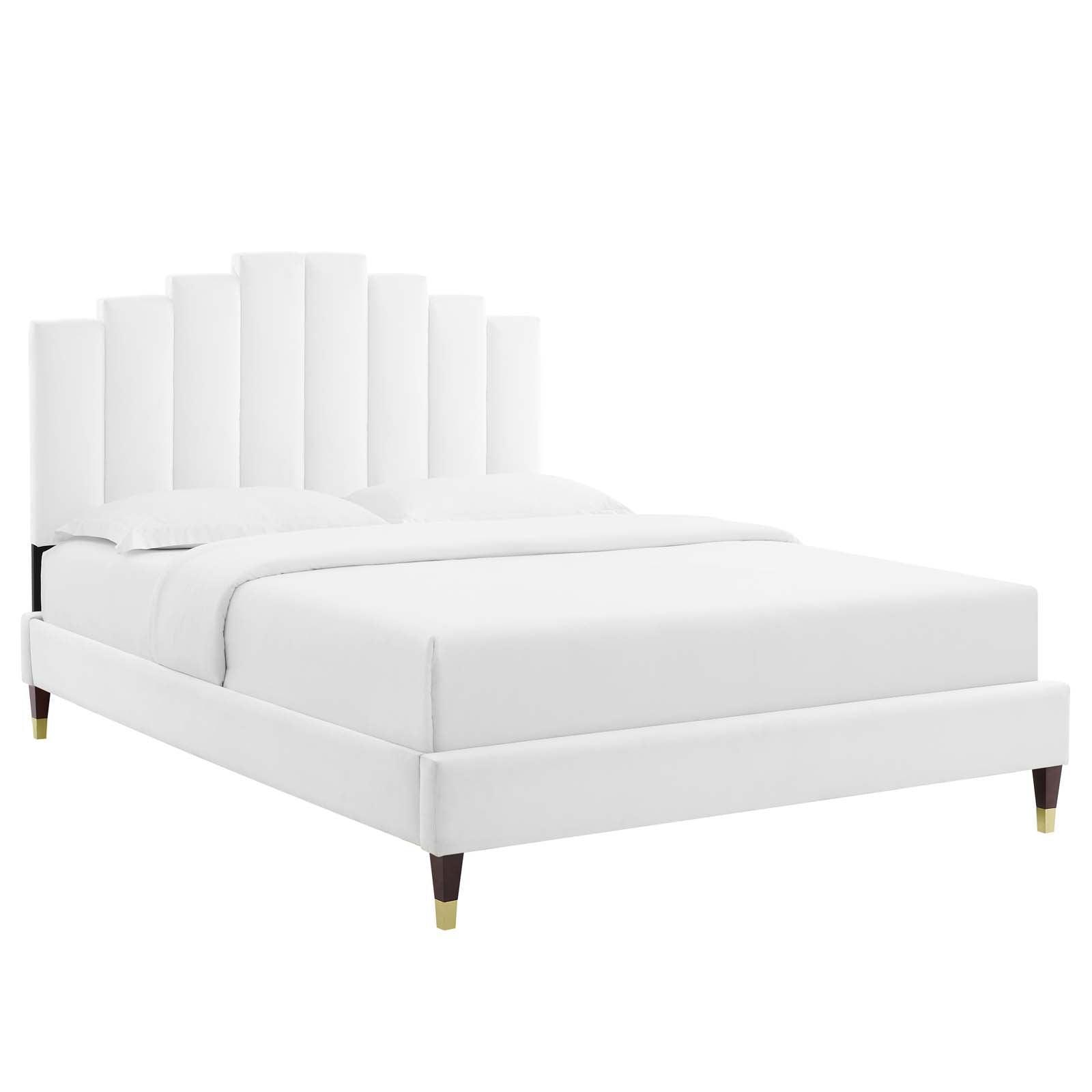 Modway Elise King Performance Velvet Platform Bed FredCo