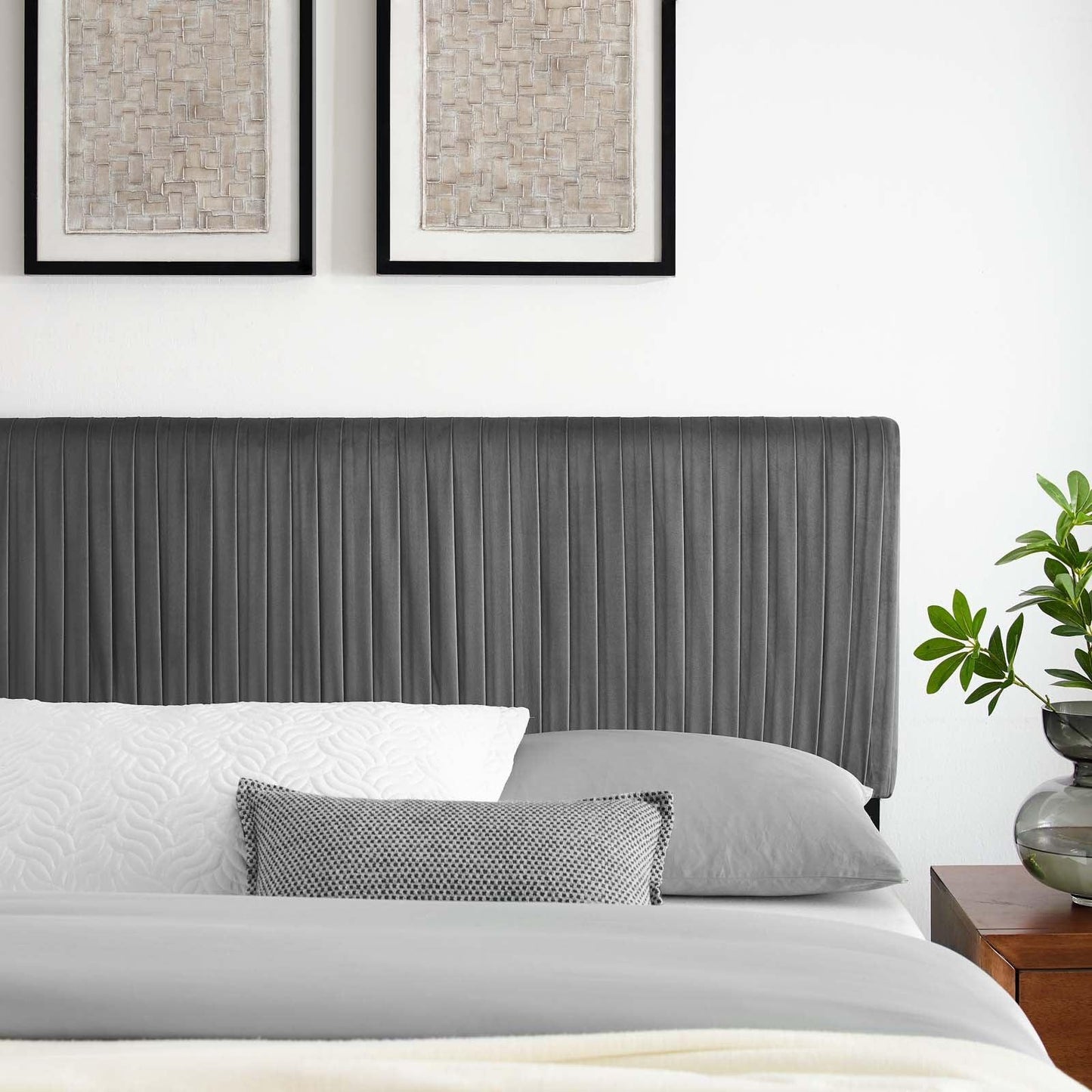 Modway Eloise Channel Tufted Performance Velvet Full/Queen Headboard FredCo