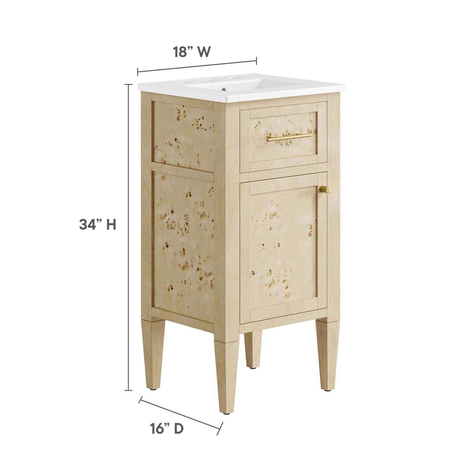 Modway Elysian 18" Wood Bathroom Vanity FredCo
