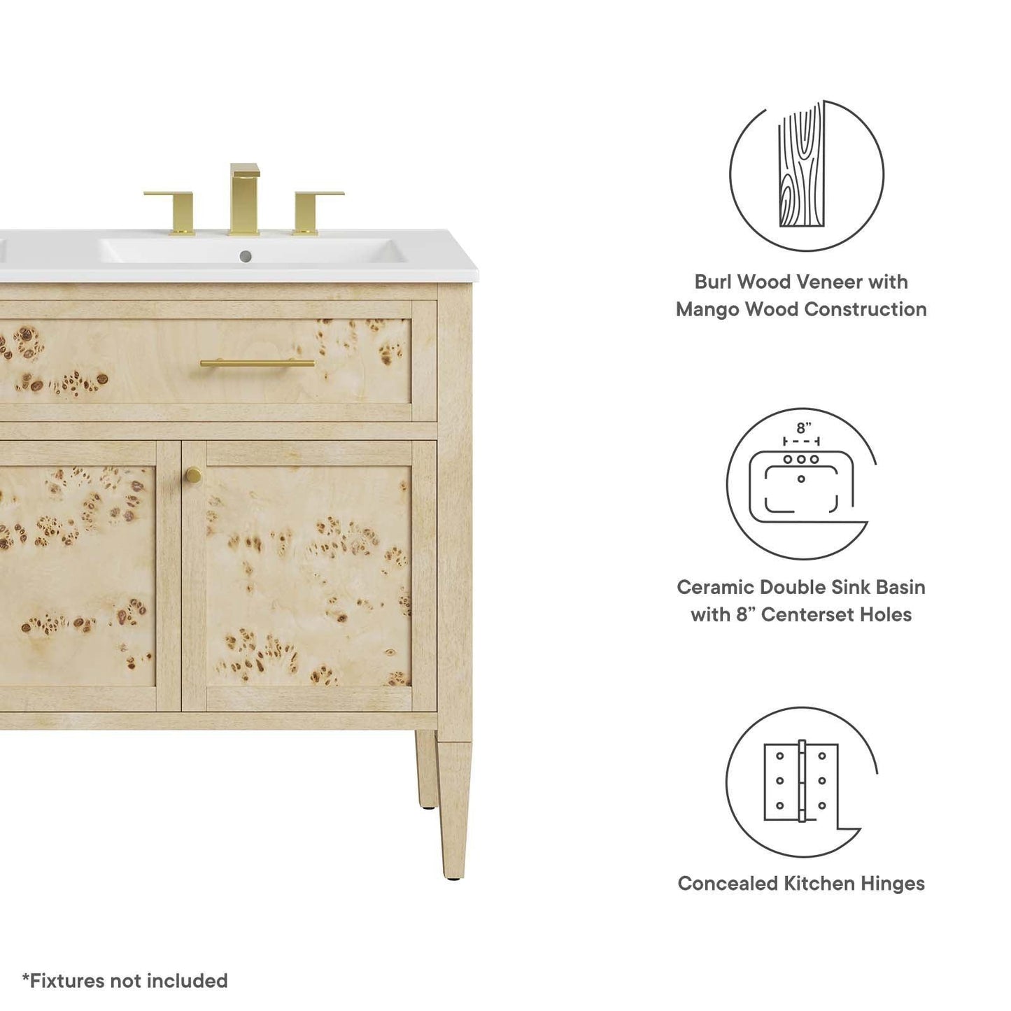Modway Elysian 48" Double Sink Bathroom Vanity, EEI-6454 FredCo