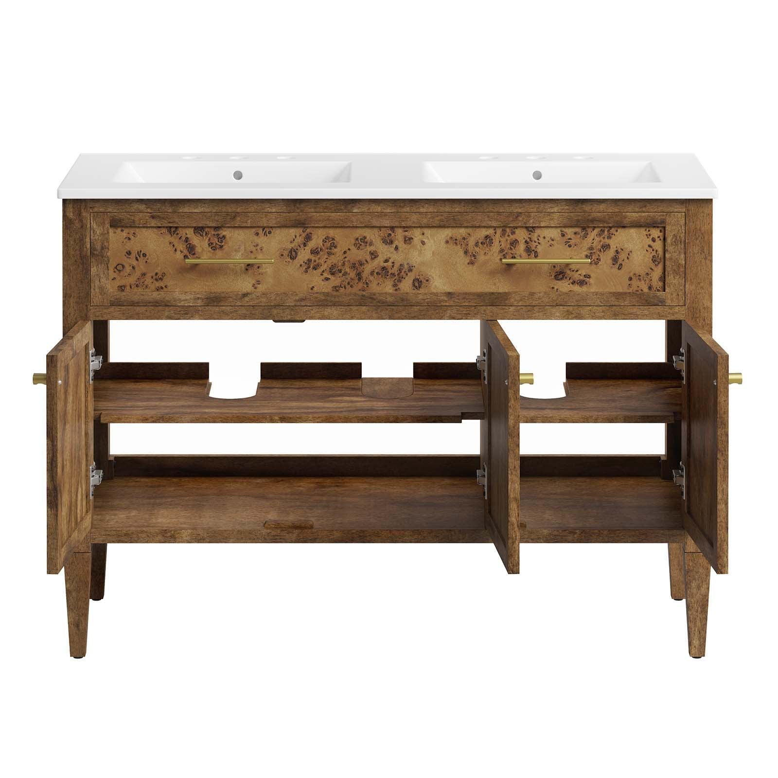 Modway Elysian 48" Wood Double Sink Bathroom Vanity FredCo