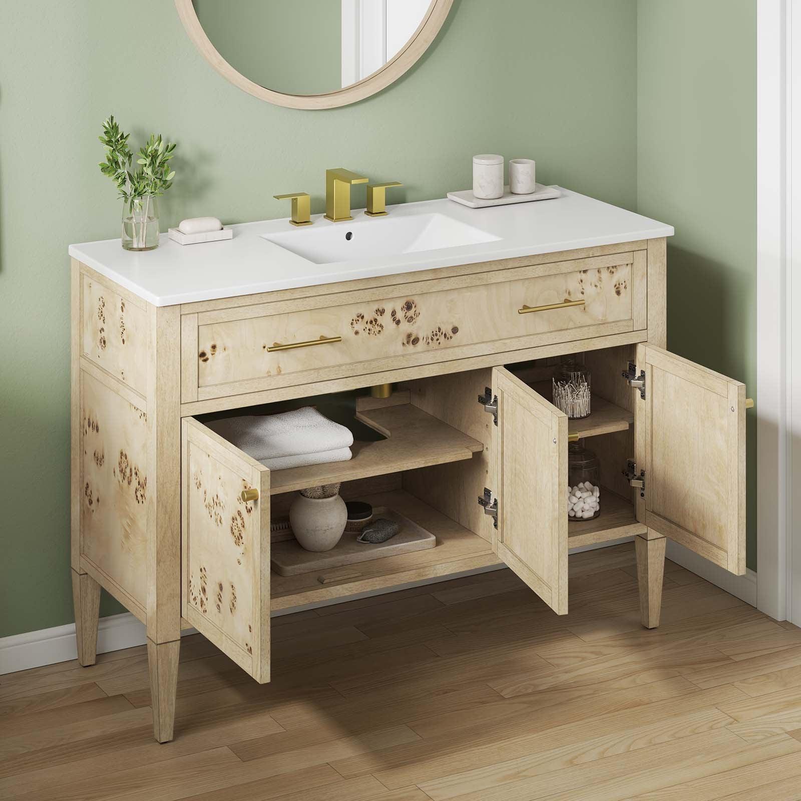 Modway Elysian 48" Wood Single Sink Bathroom Vanity FredCo